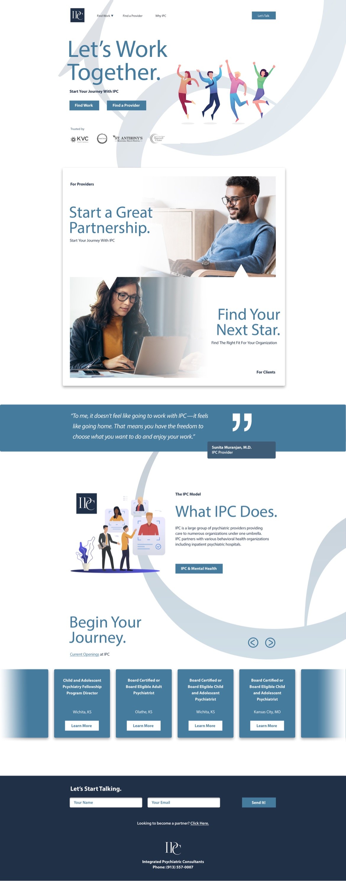 IPC Website — homepage concept, full page