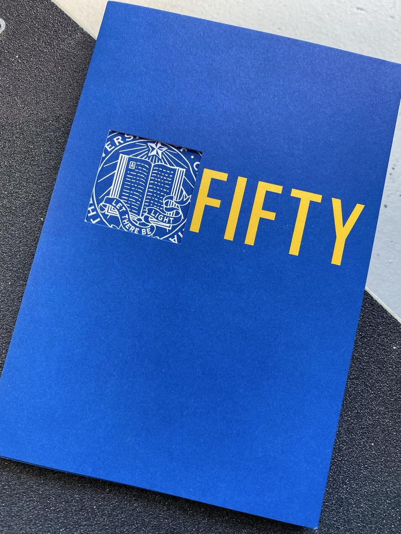 Fifty Ways to Be Amazing — die-cut anniversary booklet cover